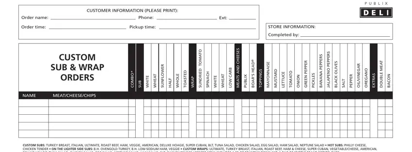 publix online ordering spaces to fill in