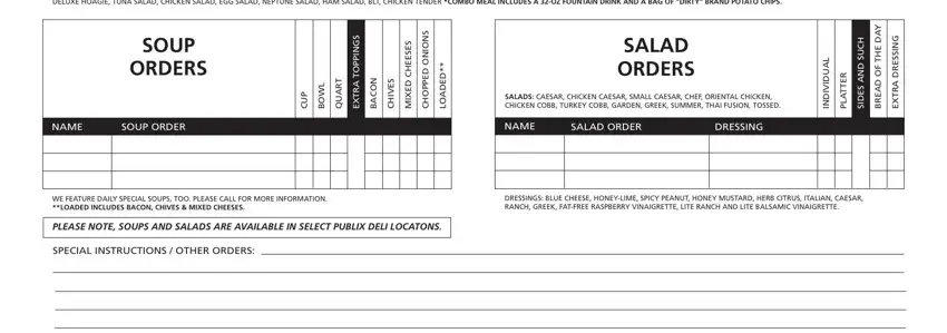 Entering details in publix online ordering step 2