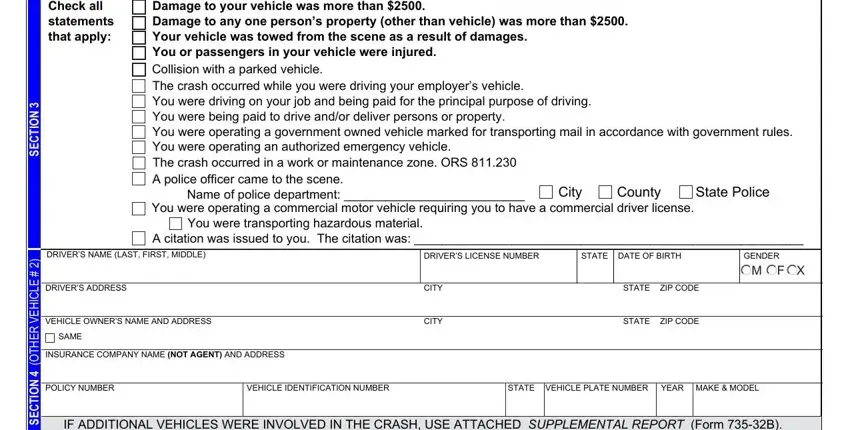 Filling out oregon accident report part 3