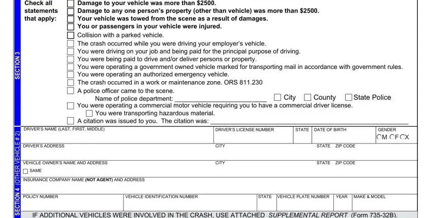 Filling out dmv crash report part 3