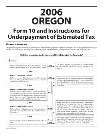 Oregon Form 10 Preview