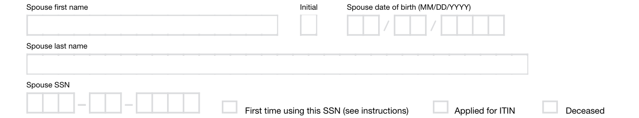 Form OR-40-P example filled out, spouse information