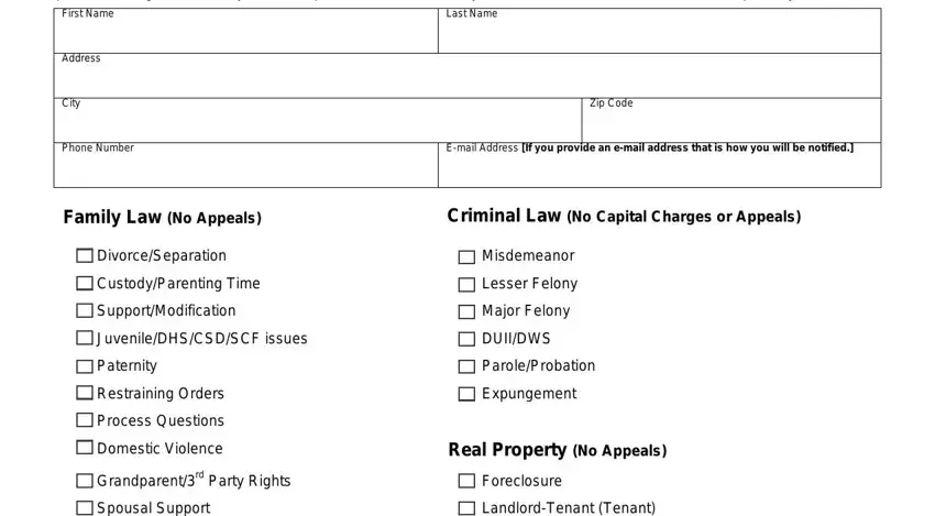 step 2 to filling out oregon state bar program