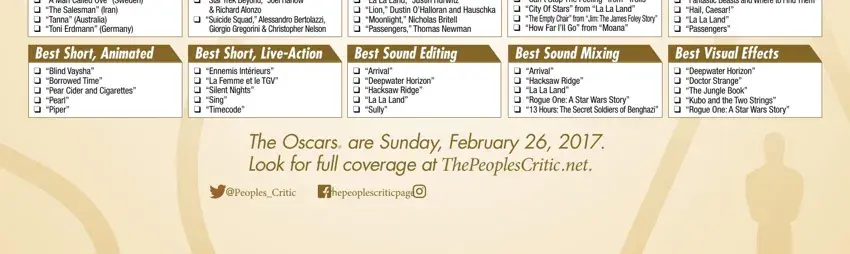 Download the official Oscar ballot before the Academy Awards