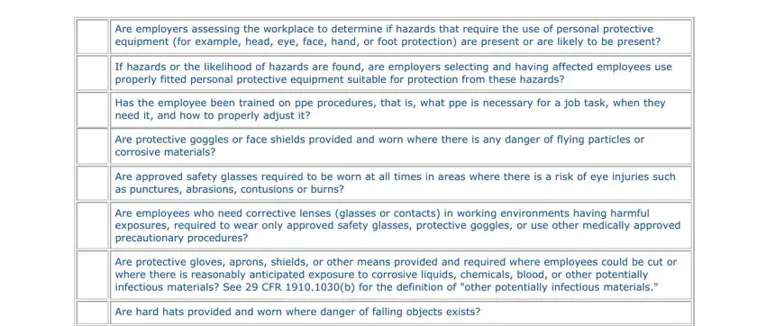 Finishing industrial workplace inspection checklists part 3