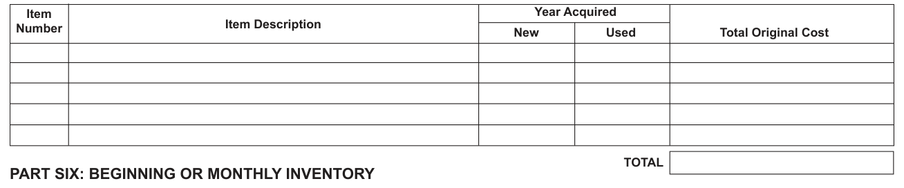 Form OTC 901 example filled out, pART FIVE: DELETIONS DURING THE REPORTING YEAR