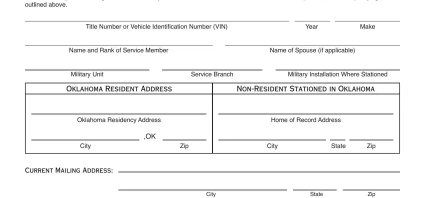 step 1 to writing oklahoma dmv military affidavit form