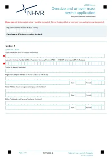 Over Mass Permit Form Preview