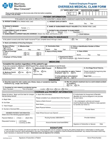 Overseas Medical Claim Form Preview