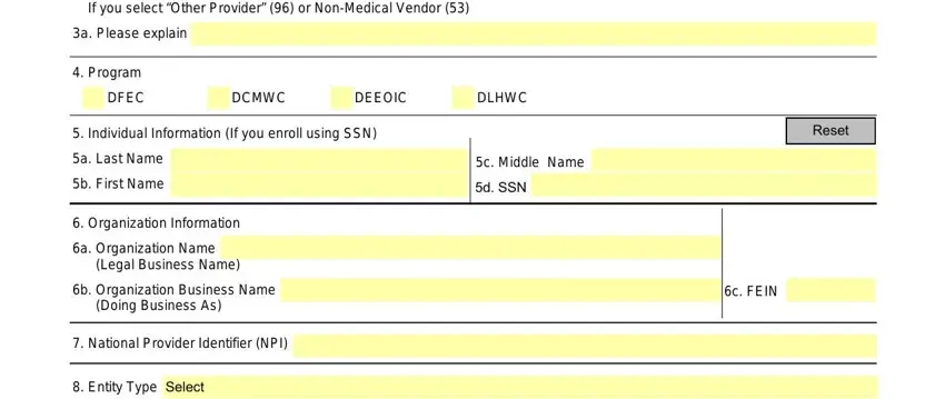 Filling in Owcp 1168 Form step 2