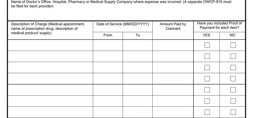 owcp 915 pdf From, YES, and TotalReimbursement fields to fill