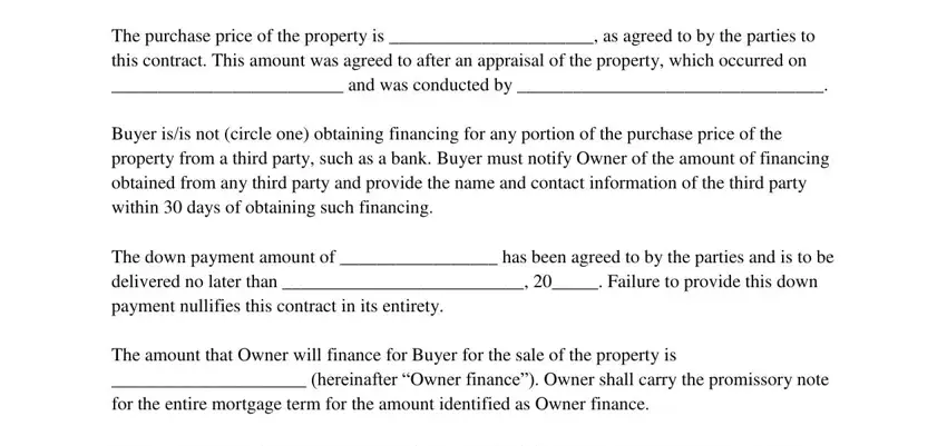 Filling out owner finance contract template part 2