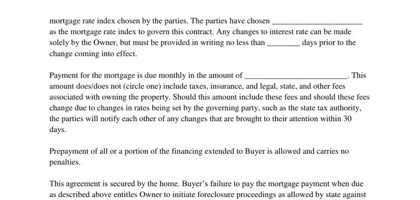 Filling out owner finance contract step 4