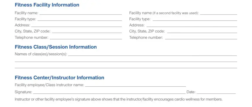 how to fill unitedhealthcare sweat equity Fitness Facility Information, Facility name, Facility name if a second facility, Facility type, Facility type, Address  Address, City State ZIP code  City State, Telephone number, Telephone number, Fitness ClassSession Information, Fitness CenterInstructor, Signature  Date, and Instructor or other facility blanks to complete