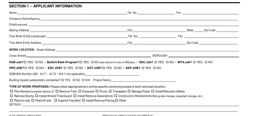 P A Forestry Application gaps to fill out