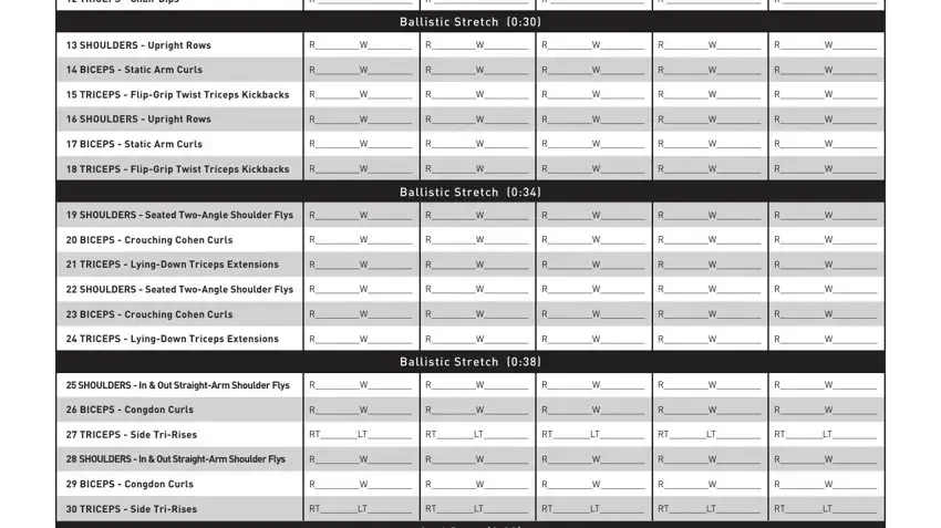 Entering details in p90x chest back worksheet part 4