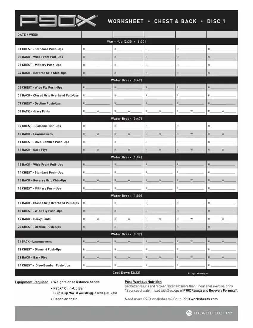 P90X Legs And Back ≡ Fill Out Printable PDF Forms Online