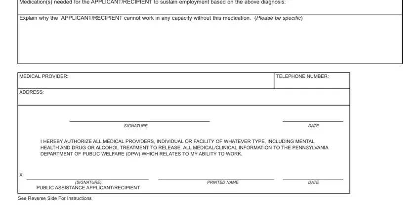 Finishing pa medical assistance form for medication health sustaining medication part 2