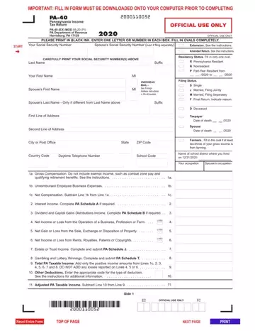 Pa 40 Tax Form Preview