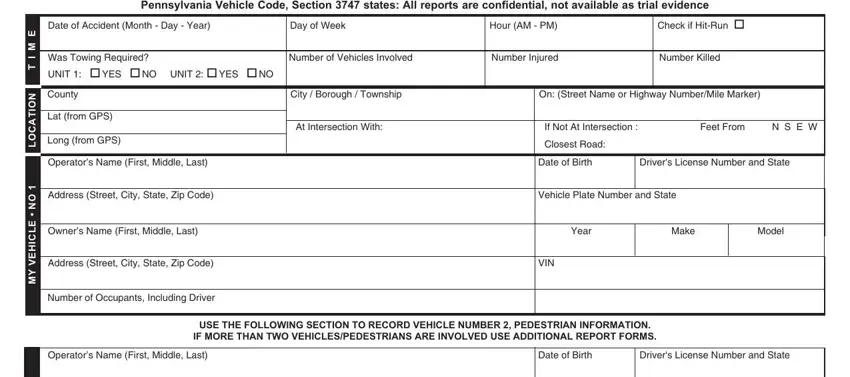 part 1 to filling in pennsylvania accident report