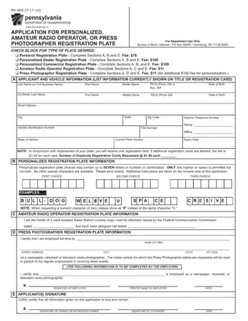 Pa Application Plate Form Preview