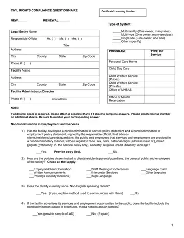 Pa Civil Rights Compliance Form Preview