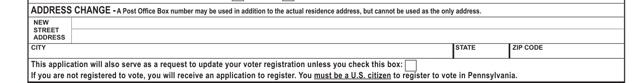 Form DL-3731 example filled out, address change