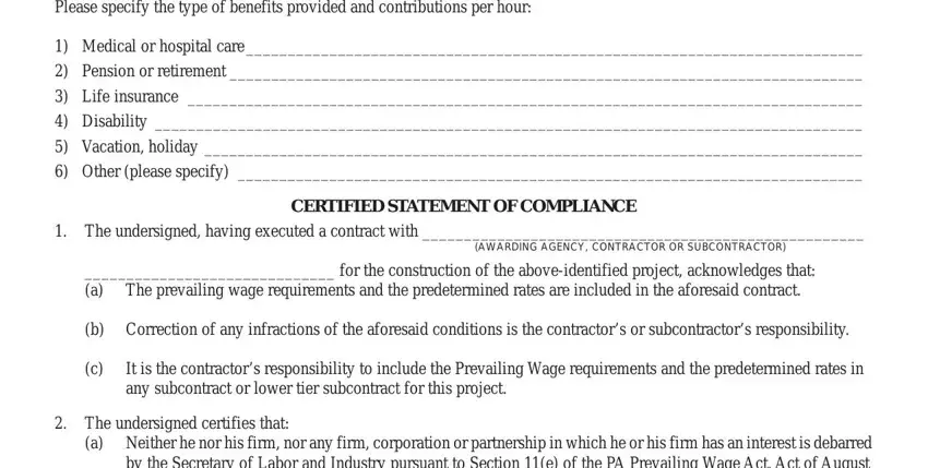 how to pa form llc 25 CERTIFIEDSTATEMENTOFCOMPLIANCE, and Theundersignedcertifiesthat fields to complete