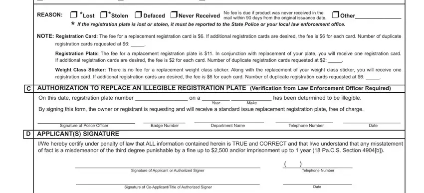 step 2 to filling out pennsylvania plate renewal