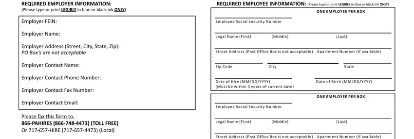 pennsylvania new hire form empty spaces to consider