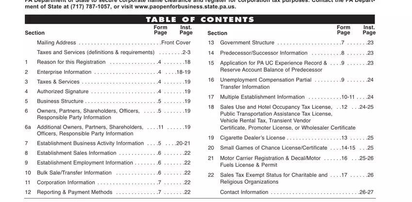 stage 2 to entering details in form pa 100 online