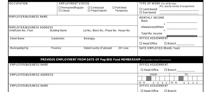 Filling out pag ibig fill up form online registration stage 4