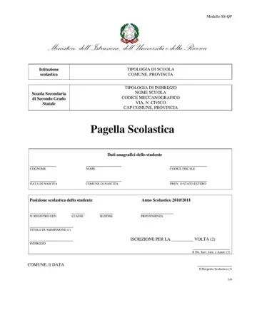Pagella Scolastica Form Preview