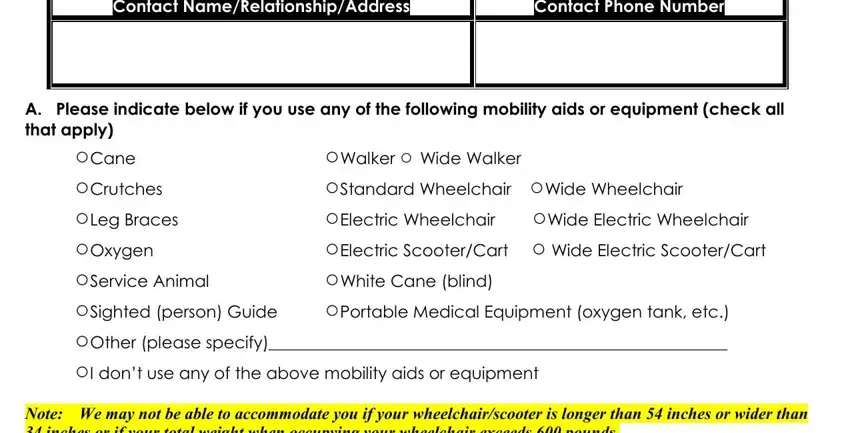 palm tran connection Contact NameRelationshipAddress, Contact Phone Number, A Please indicate below if you use, Walker  Wide Walker Cane Standard, and Note We may not be able to fields to insert