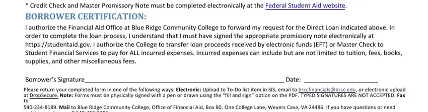 Filling out Promissory step 4