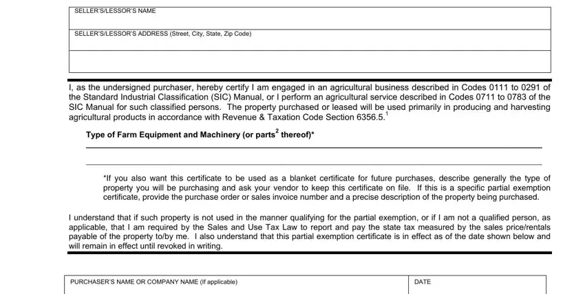 partial exemption certificate form gaps to consider