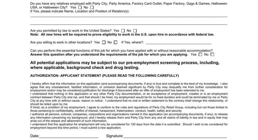 step 5 to filling out partycity com application