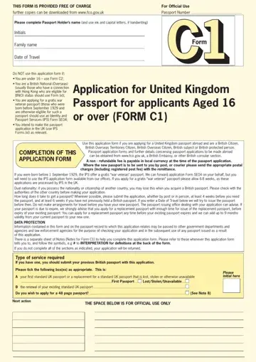 Passport Form C1 Preview