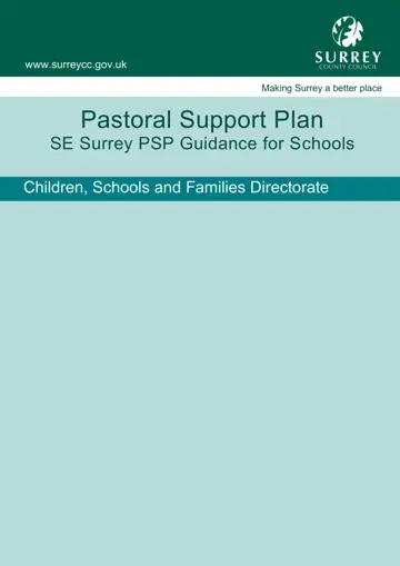Pastoral Support Plan Form Preview