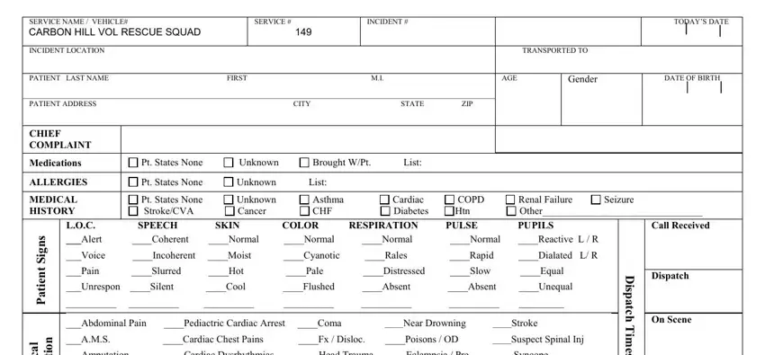 Patient Care Report Form ≡ Fill Out Printable Pdf Forms Online 8107