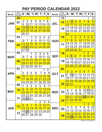 Pay Period Calendar Preview