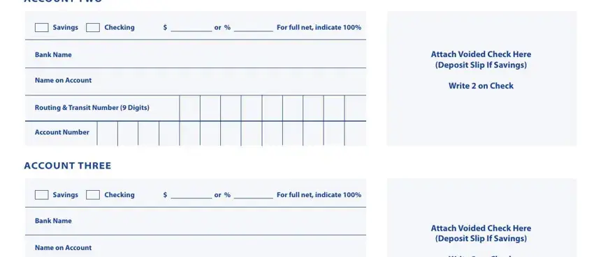 stage 2 to filling out Paycor Direct Deposit Form