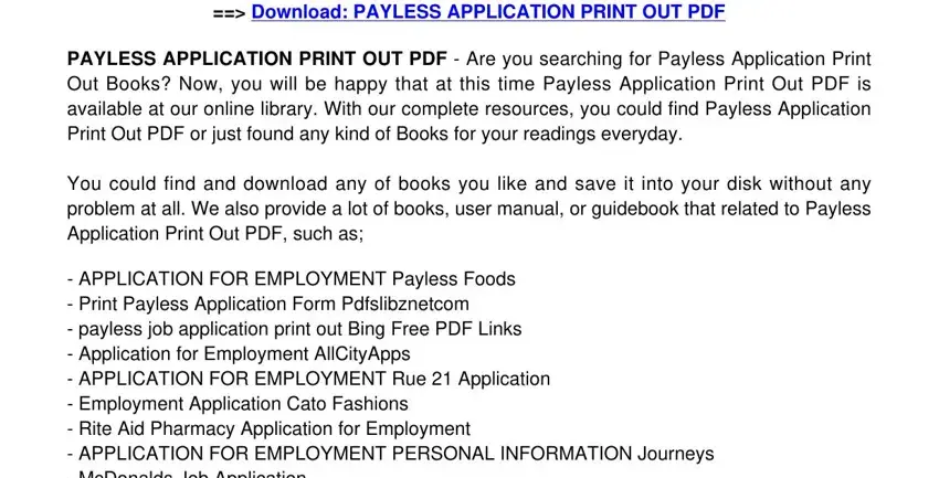 Payless Application Online Pdf Form Formspal