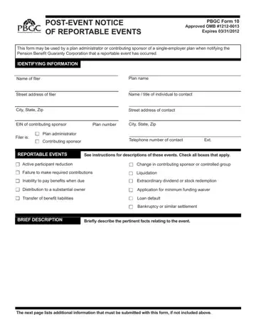 Pbgc Form 10 Preview