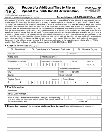 Pbgc Form 723 Preview