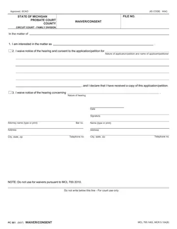 Pc 561 Form Preview