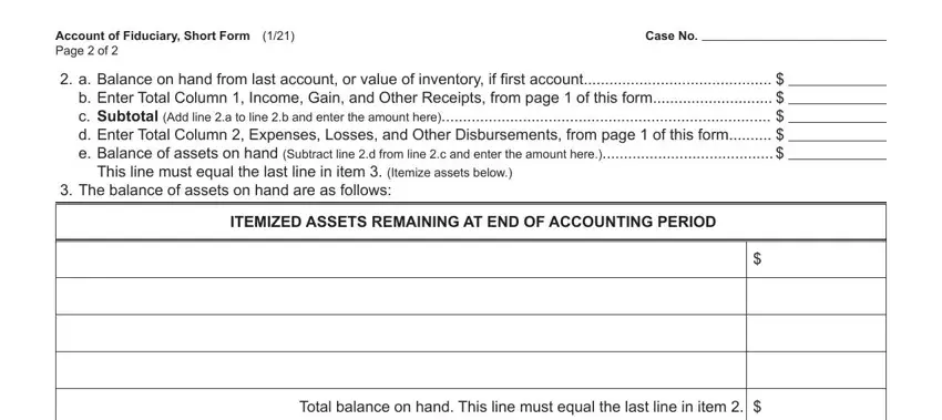 step 3 to filling out account fiduciary scao form