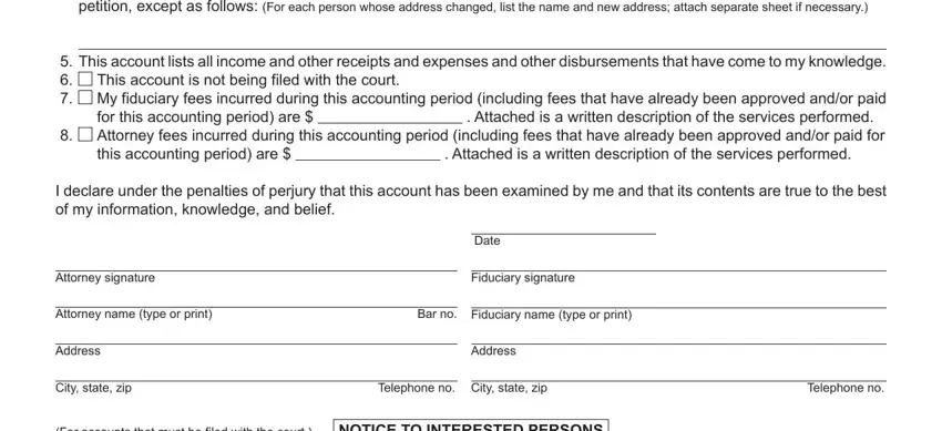 Finishing account fiduciary scao form step 4