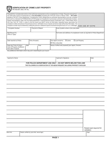 Pd 542 061 Form Preview