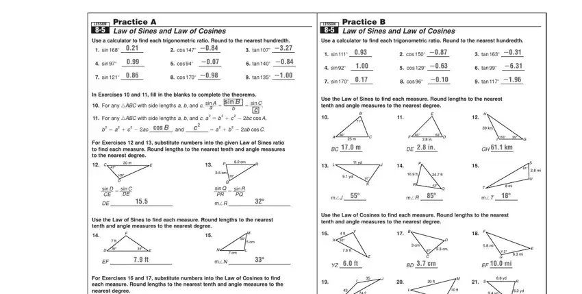 Completing prentice hall gold geometry 8 5 practice law of sines answers step 3
